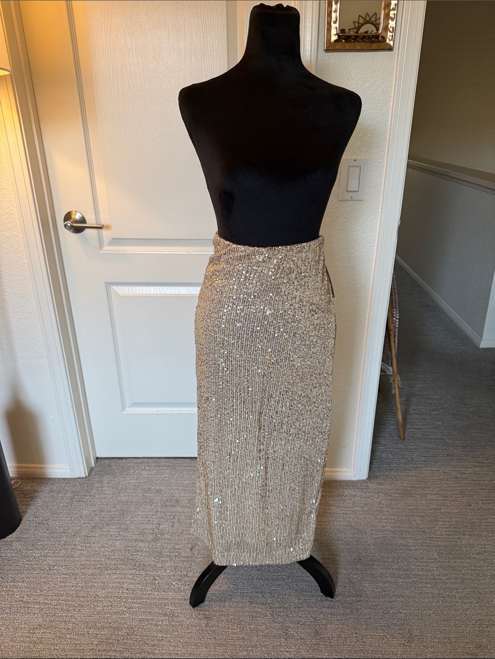 ZSupply Sequin Pencil Skirt - Champagne Gold